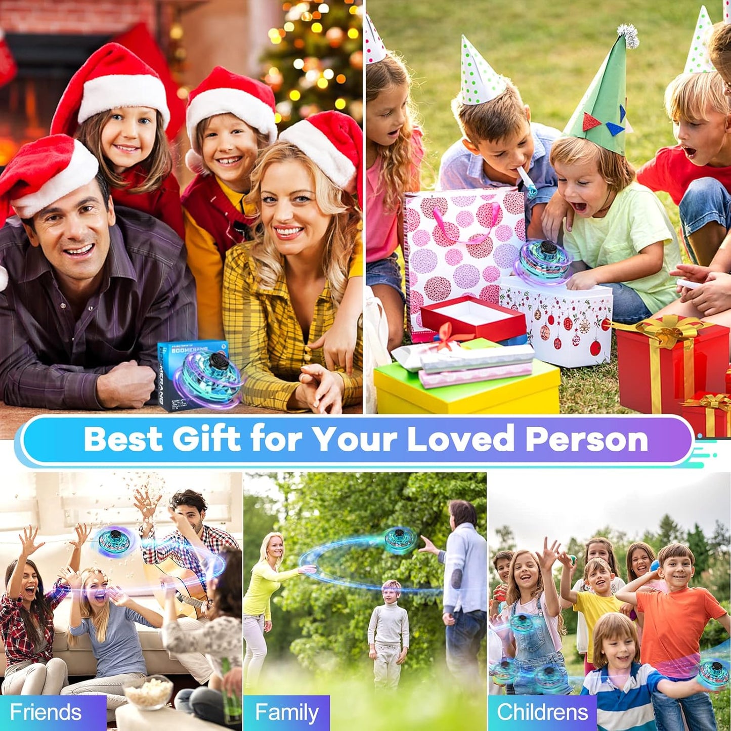 Flying Fidget Spinner,2024 Upgraded Flying Spinner Mini Hand Drone with 360 ° Rotating and LED Lights Outdoor Indoor Toy,Mini UFO Toy Drone for Boys Girls Adults(Green)