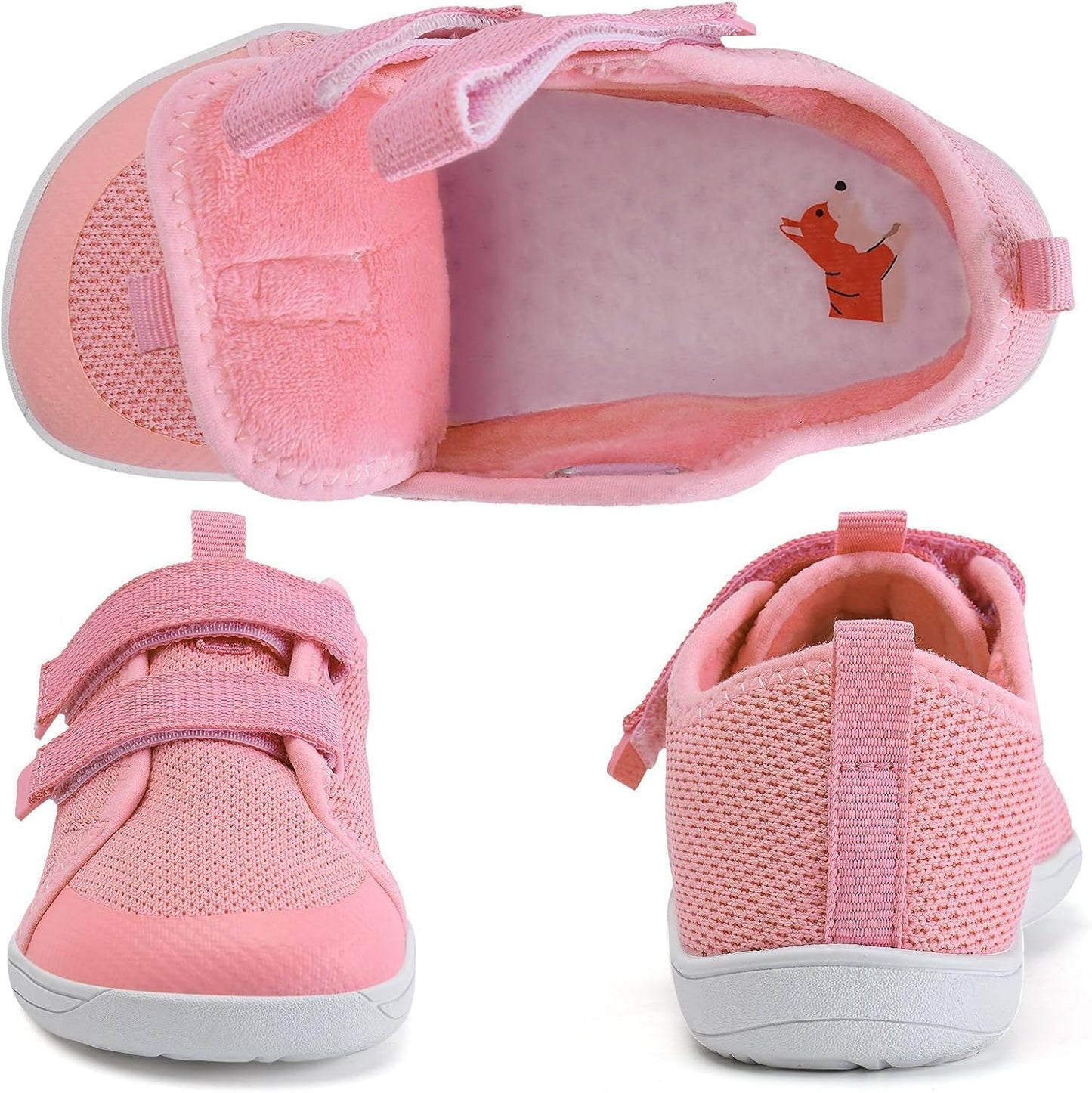 WateLves Toddler Little Kids Wide Barefoot Shoes The First Walking Shoes Girls Boys Breathable Zero Drop Minimalist Sneakers with Wide Toe Box Natural to Grow