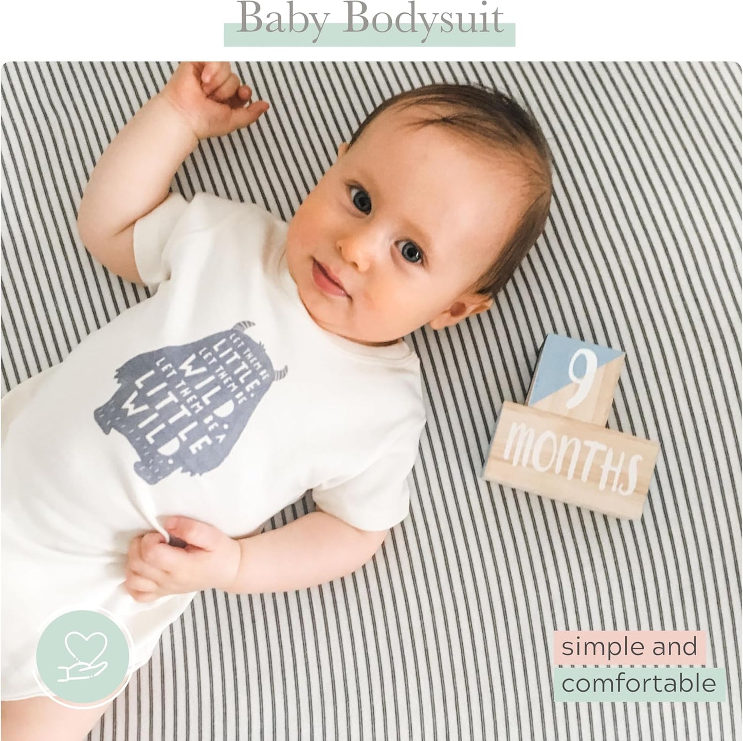 Finn + Emma Organic Cotton Graphic Baby Onesie - Gender Neutral Bodysuits for Babies 0-12 Months in Multiple Sizes and Styles