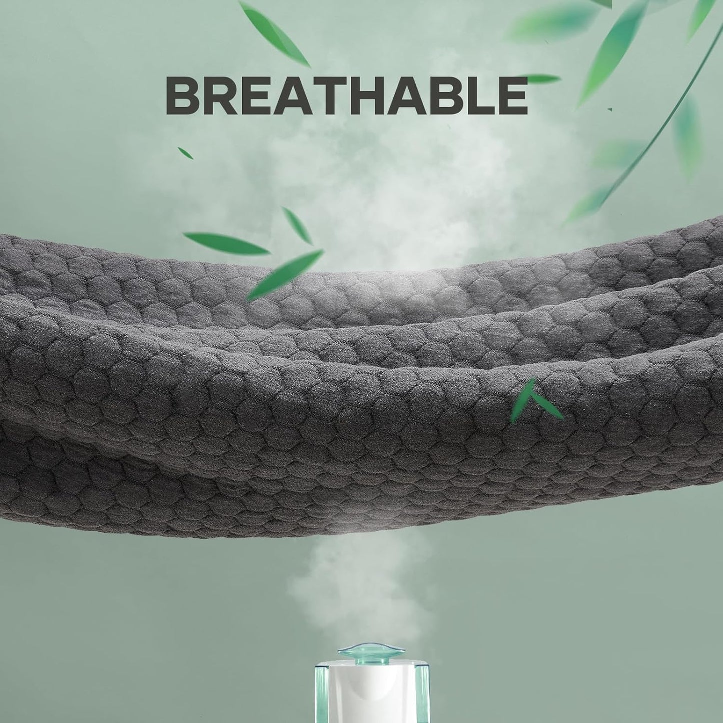 OhGeni 100% Waterproof Mattress Protector, Twin XL-Gray Size Mattress Pad, Fits 6"-20" Mattresses with Deep Pocket, Cooling, Breathable Fitted Sheets, Soft Bed Cover, Noiseless, Machine Washable