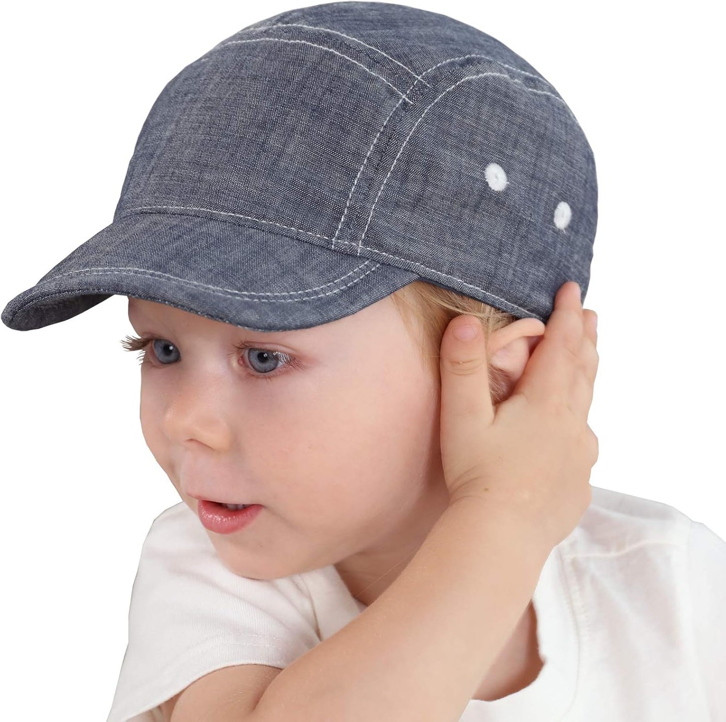 Keepersheep Baby Baseball Cap Infant Sun Hat, Cotton Knit with Soft Brim, Adjustable Soft Newborn Toddler Cap