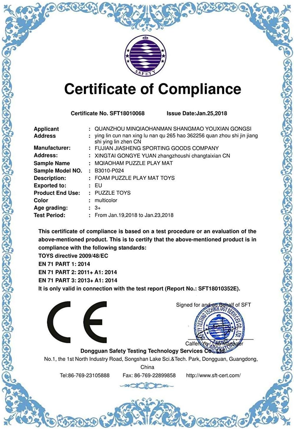 MQIAOHAM® 18 Pieces Puzzle Play Mats, Soft Baby Play Mat, Kids Interlocking Foam Floor Tiles, Toddlers Carpet Playmats G301018-110