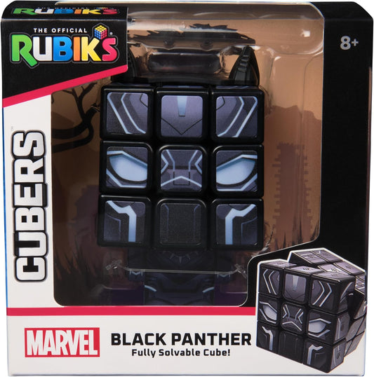 Rubik’s Cube Black Panther Cuber, Problem-Solving Challenging Brain Teaser Collectible Black Panther Fidget Toy, for Adults & Kids Ages 8+