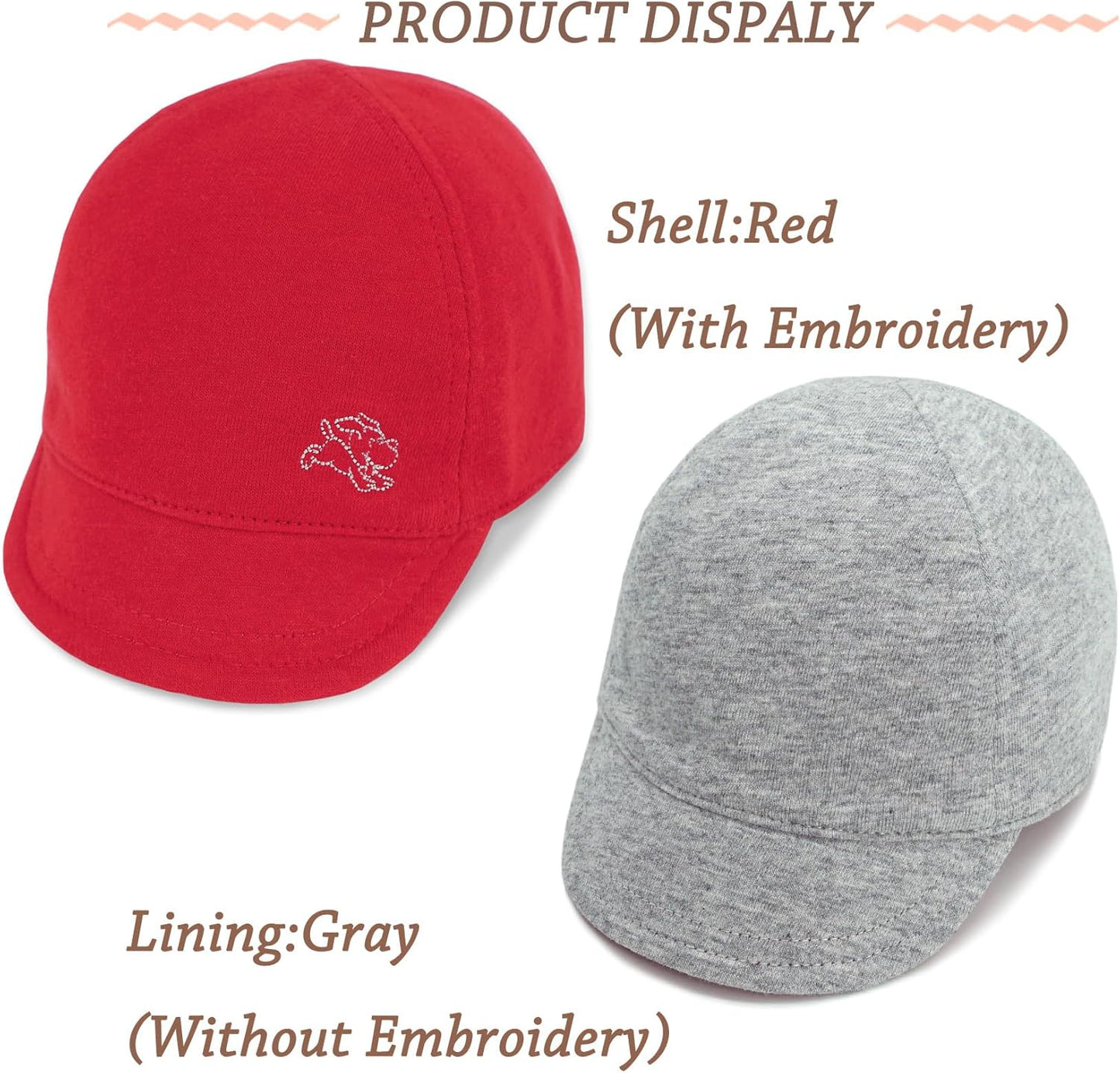 Keepersheep Baby Reversible Baseball Cap Infant Sun Hat, Cotton Knit Soft Brim for Infant Toddler, Summer Outdoor Unisex