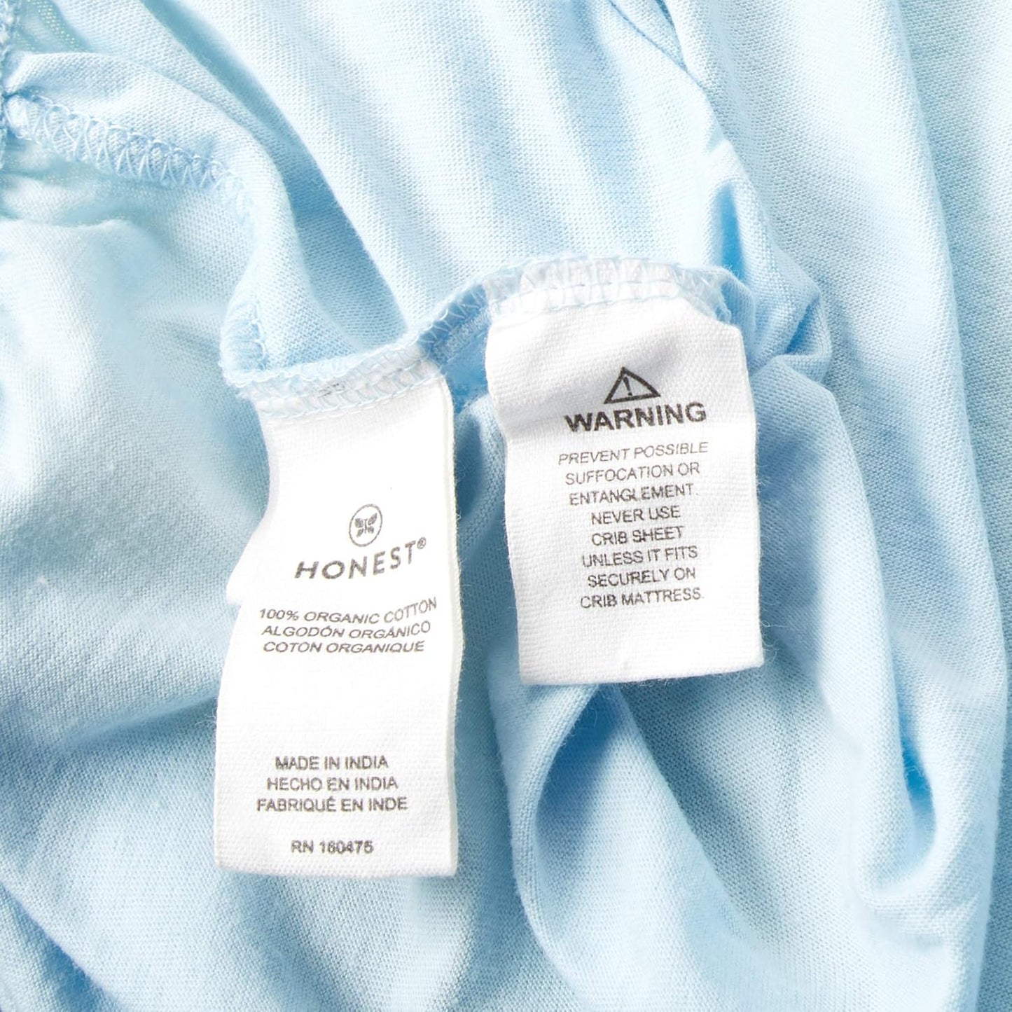 HonestBaby unisex baby Organic Cotton Changing Pad Cover and Toddler Sleepers, Light Blue, One Size US