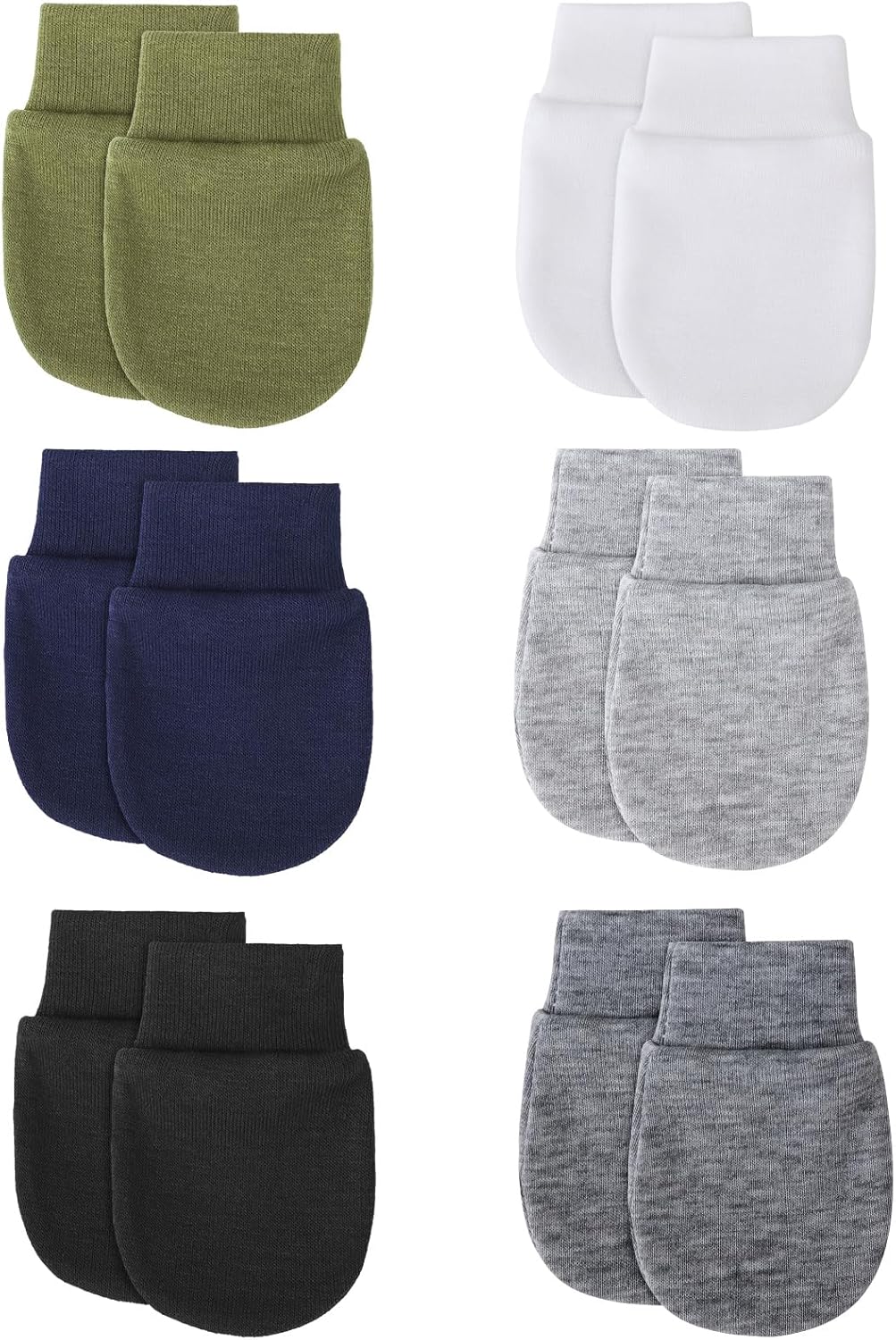 BQUBO 6 Pairs Newborn Baby Boys Girls Mittens 0-6 Months Unisex-Baby Infant Mittens Elastic No Scratch Wrist Gloves