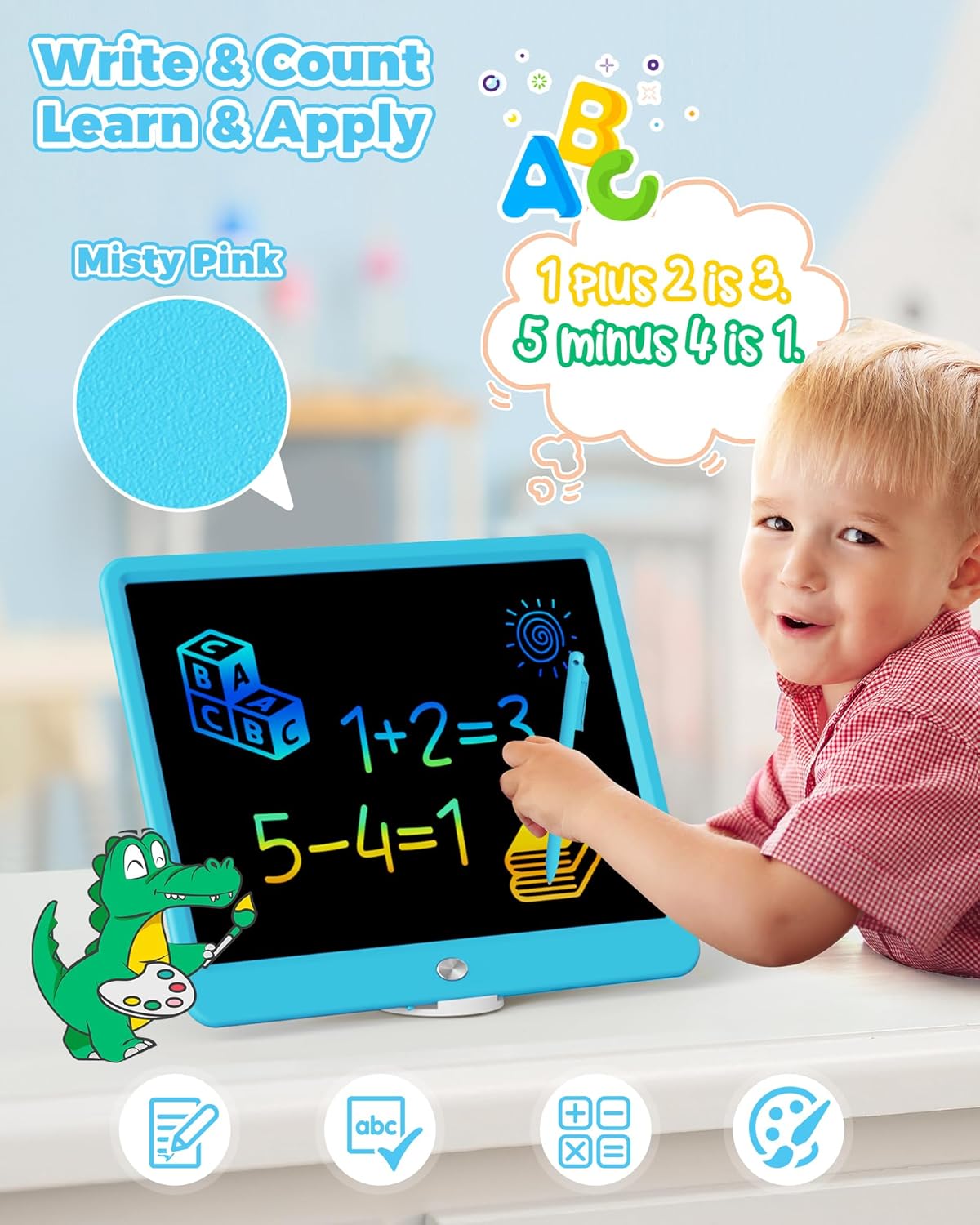 KOKODI LCD Writing Tablet, 16 Inch Colorful Toddler Doodle Board Drawing Tablet, Erasable Reusable Electronic Drawing Pads, Educational and Learning Toy for 3-6 Years Old Boy and Girls