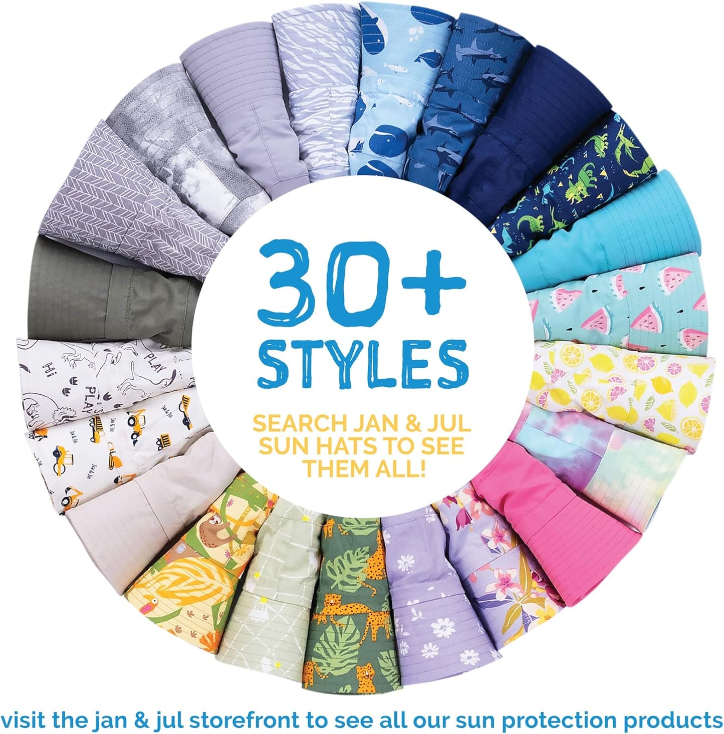 JAN & JUL Adjustable Cotton Floppy Sun Hat with 50+ UPF Protection for Boys