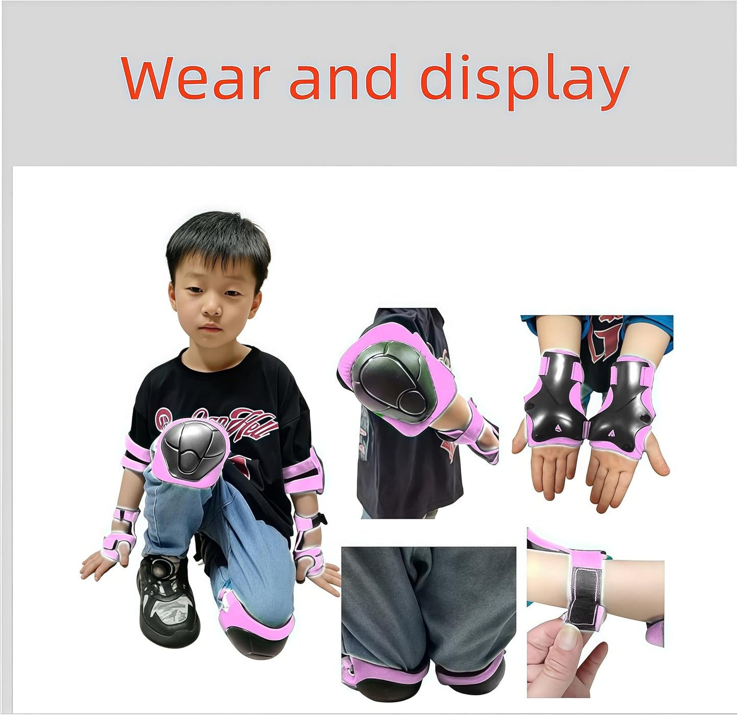 Kids Protective Gear Set SHENMOREN Knee Pads for Kids 3-10 Years Toddler Knee and Elbow Pads with Wrist Guards 3 in 1 for Skating Cycling Bike Rollerblading Scooter