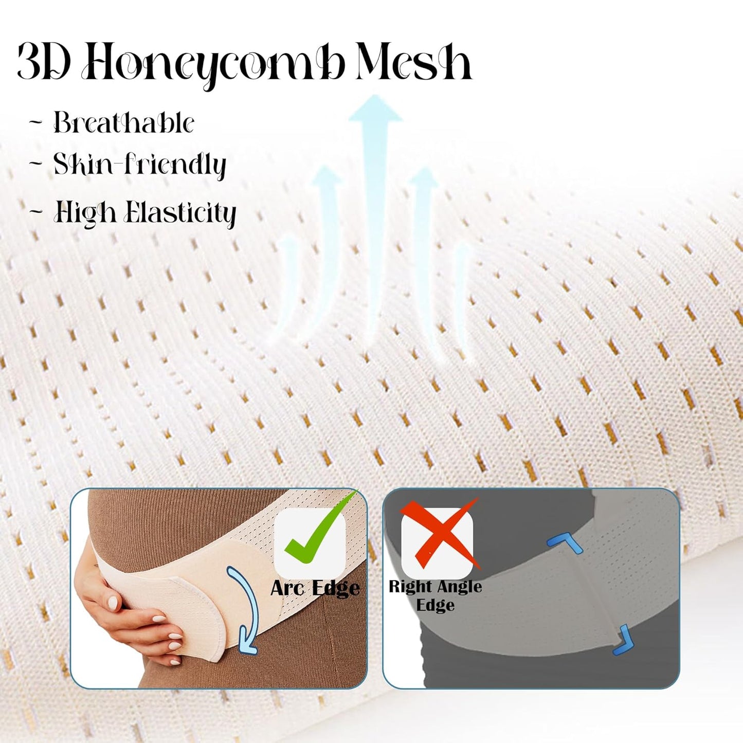 Belly Bands for Pregnant Women, Breathable Pregnancy Belly Support Belt with Adjustable Straps, Back Support, Pelvic Support Belt for Pregnancy (Beige, X-Large)