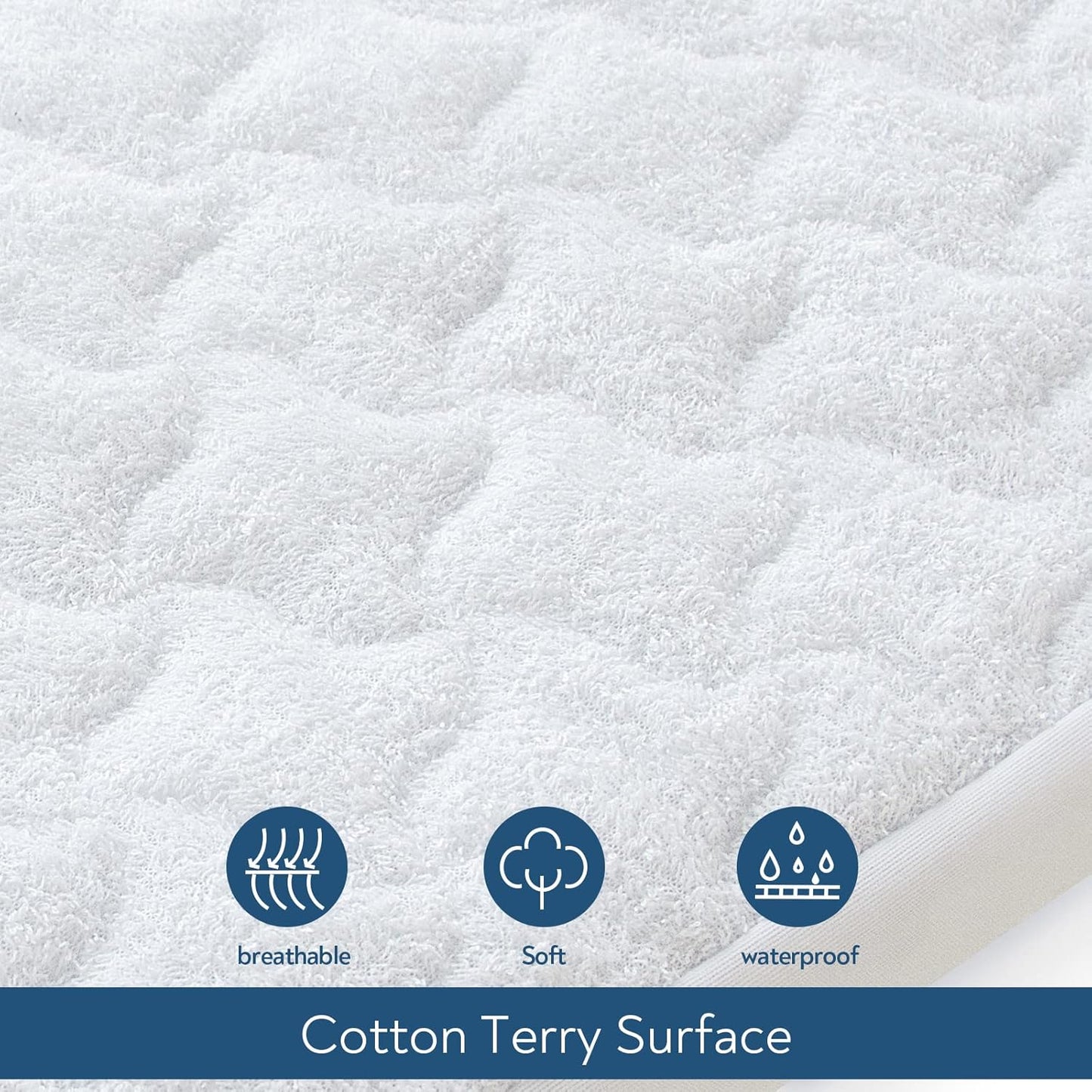 2 Pack Waterproof Pack and Play Mattress Protector Covers 28.5" x 41" for 4moms Breeze Playard Pad, Fit for 4moms Breeze Plus & Go Portable Playard, Quilted Cotton Terry Surface