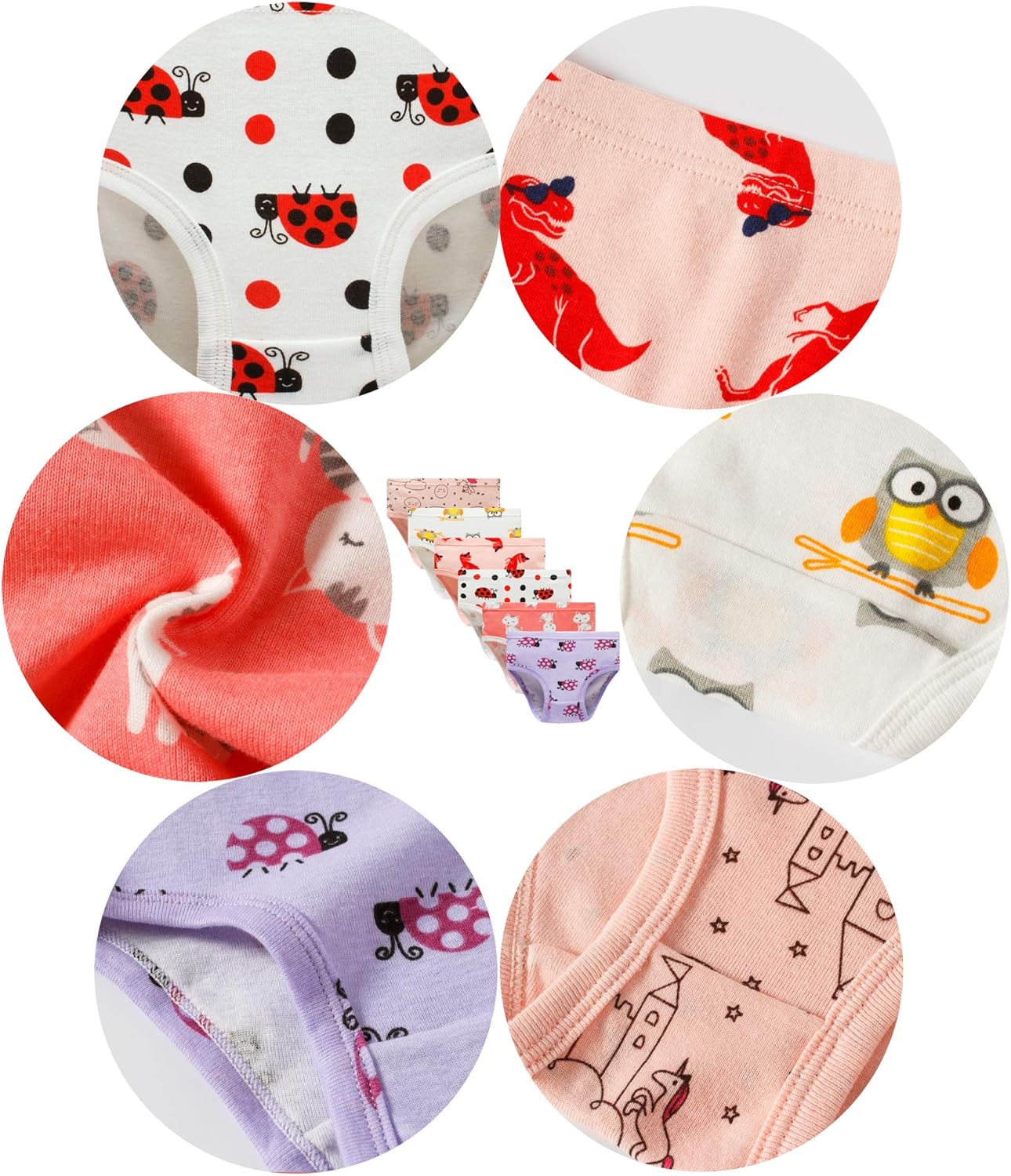 Barara King Little Girls' Soft Cotton Underwear Toddler Undies Kids panties