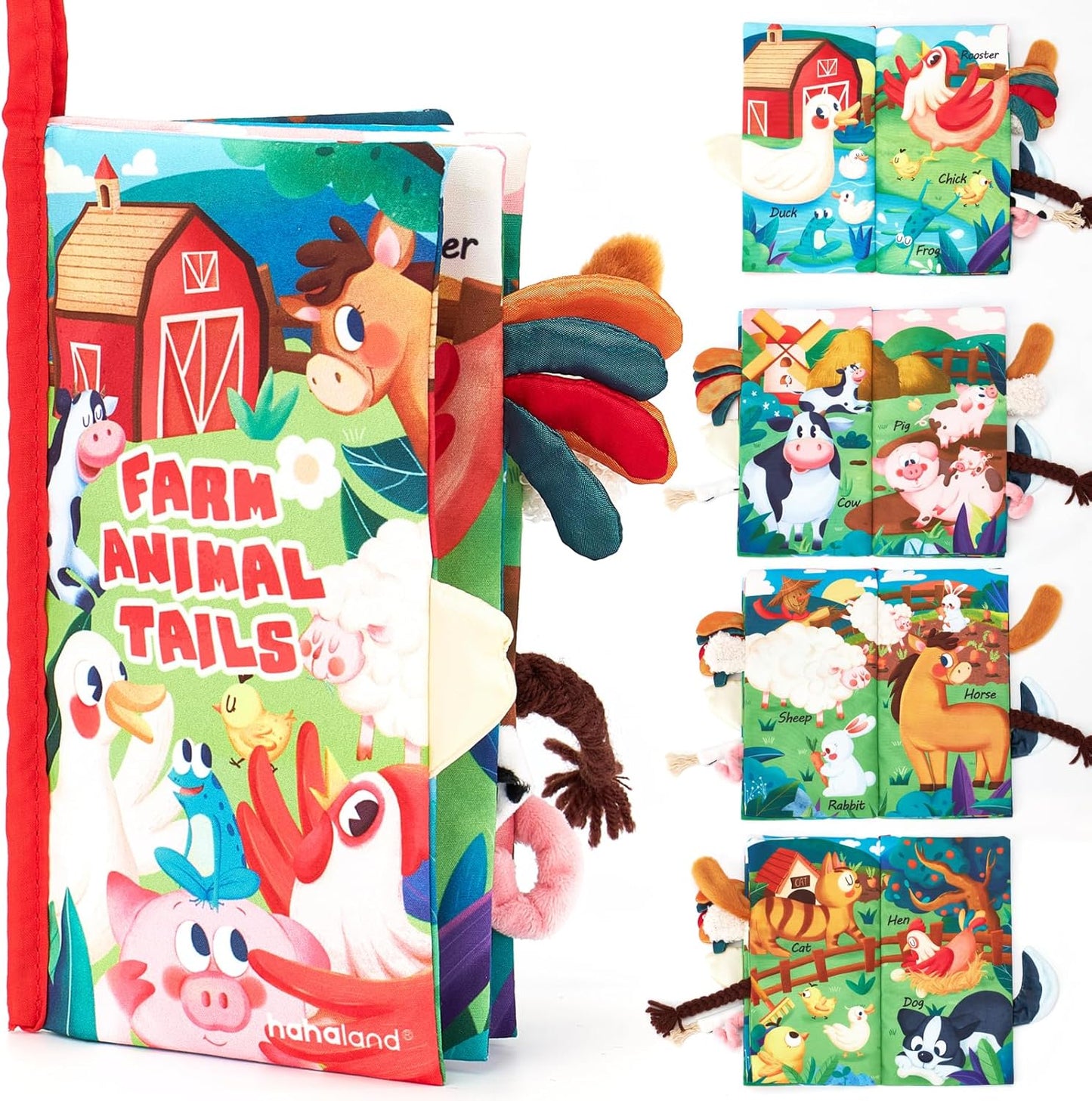 hahaland Baby Books 0-6 Months,Infant Tummy Time Toy High Contrast Sensory Toys 6 to 12 Months Touch Feel Book Baby Gifts for Boy Girl 0-3 Month Book Early Learning Toy (Single Book)