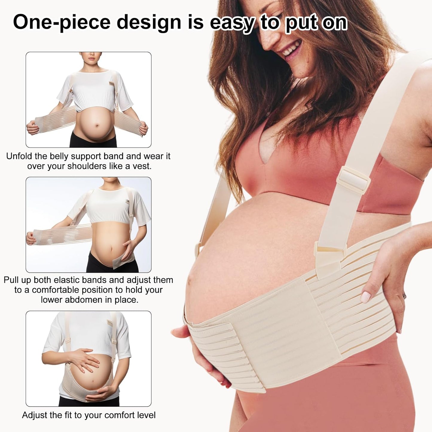 Pregnancy Belly Band, Belly Band with Adjustable Straps, Belly Band for Pregnant Women, Maternity Belt