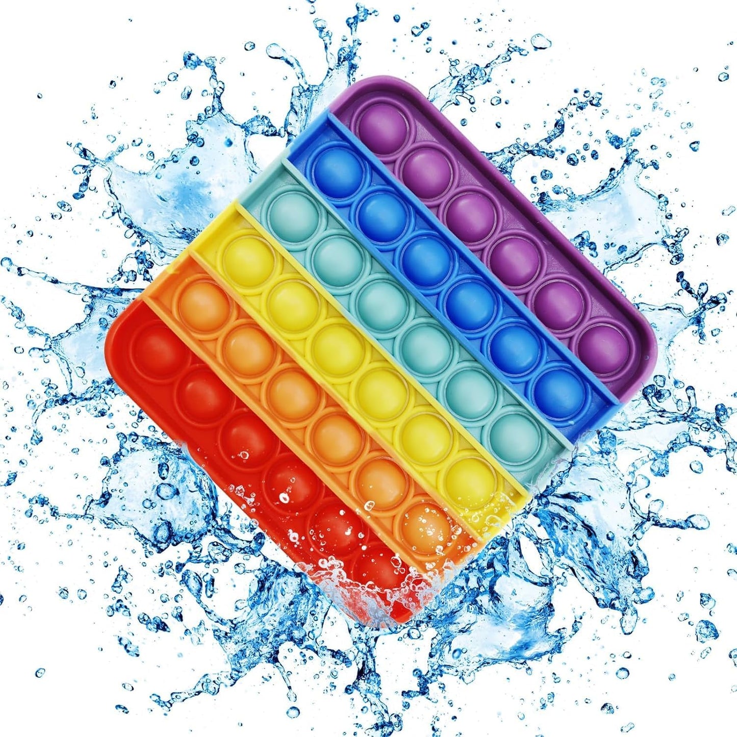 24pcs 5in Random Pop Bubble Fidget Sensory Toys, Pop Toy Bulk for Party Favor, Classroom Student Prizes Easter Basket Goodie Bag Stuffers Christmas Valentine Gift for Kid