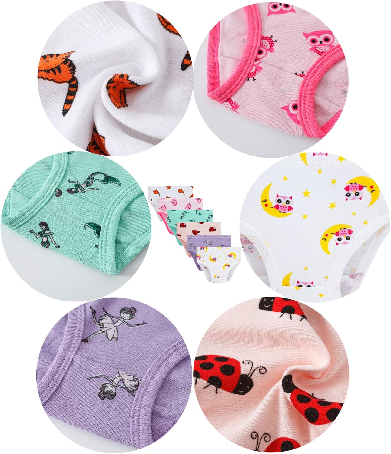 Barara King Little Girls' Soft Cotton Underwear Toddler Undies Kids panties