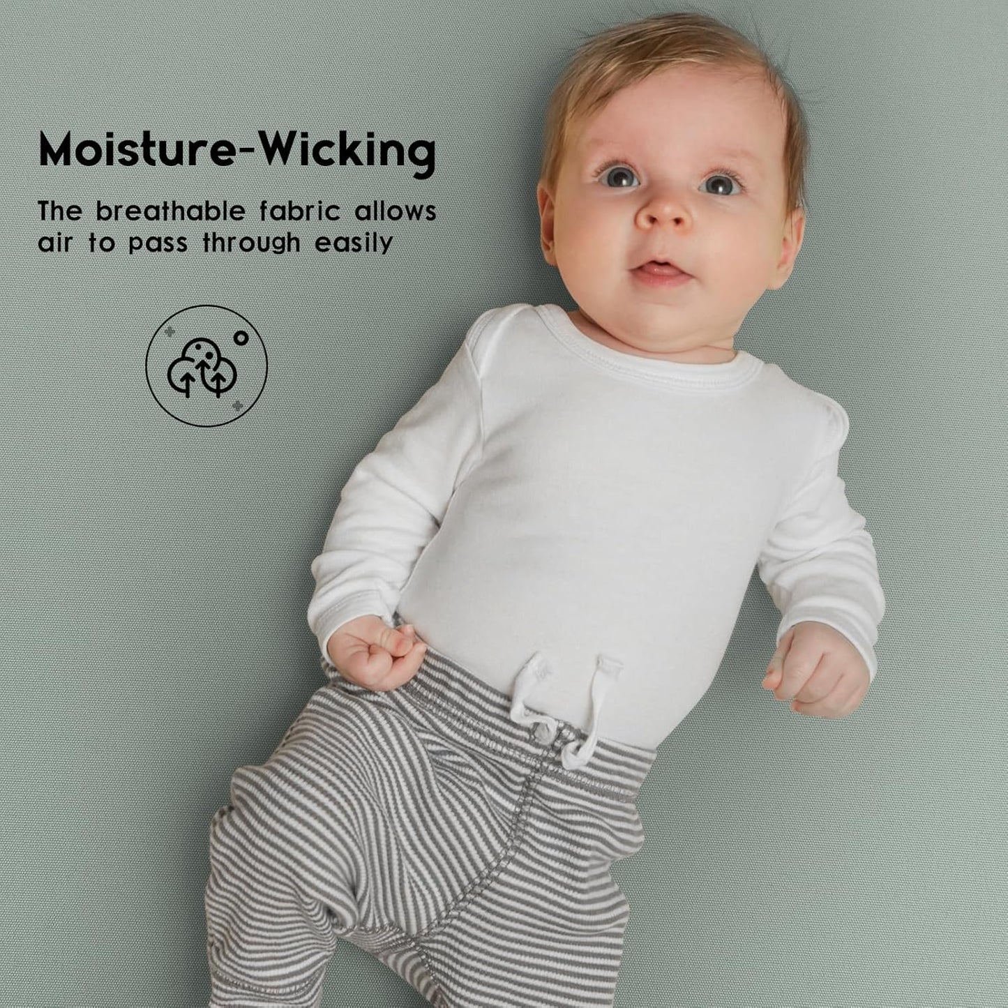 Yoofoss Baby Crib Sheets for Boys Girls, Fitted Crib Sheet 2 Pack for Standard Crib and Toddler Mattress, Super Soft Microfiber Baby Sheet 28x52x8in(Apricot-Green)