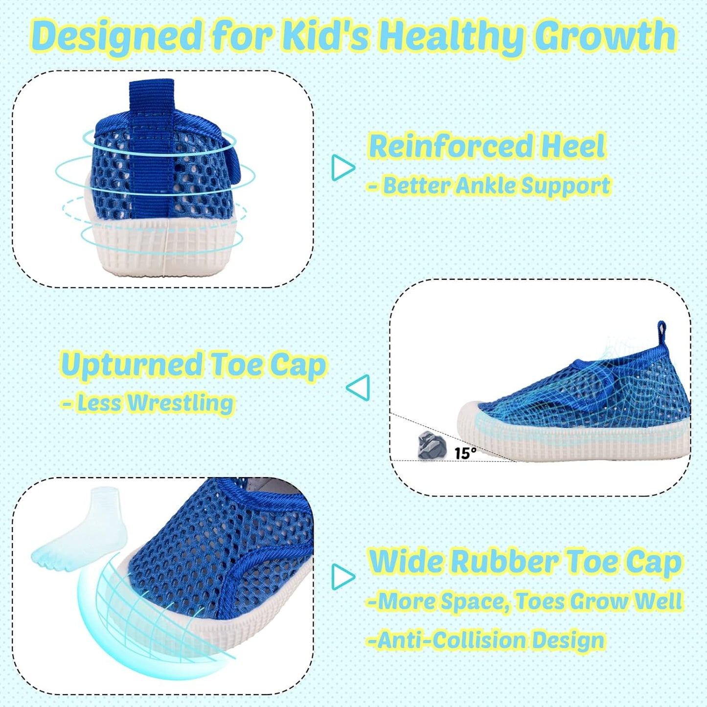 Baby Walking Shoes Toddler Girl Boy Soft Sole Breathable Mesh Slip on Summer Wide Shoes Infant Flexible Lightweight Non-Slip Safer Causal Tennis Shoes Toddler First Walkers Shoes Rubber Soles Outdoor