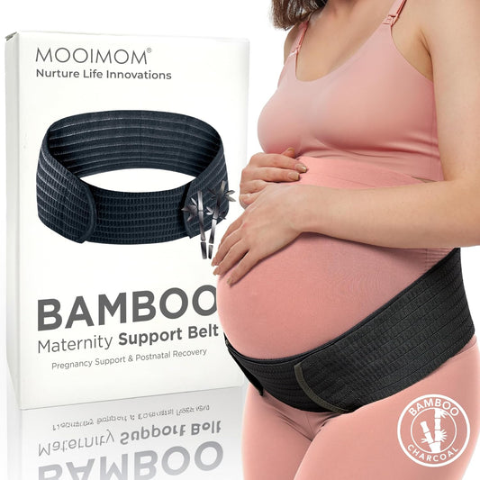 Pregnancy Belly Band Wrap, Polyester from Premium Nano Bamboo Charcoal Fiber, Back Pain Relief, Ergonomic Maternity Support Belt, C-Section Recovery Binder, Pelvic and Abdominal Support