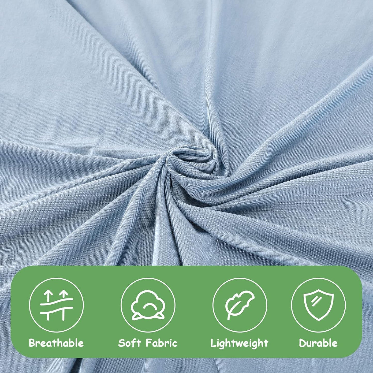 iEvolve Cotton Knitted Baby Swaddle Blanket with Hat Headband Set Newborn Swaddle Wrap Receiving Blankets for Baby Girl Boy 35" x 35"(Lightblue)