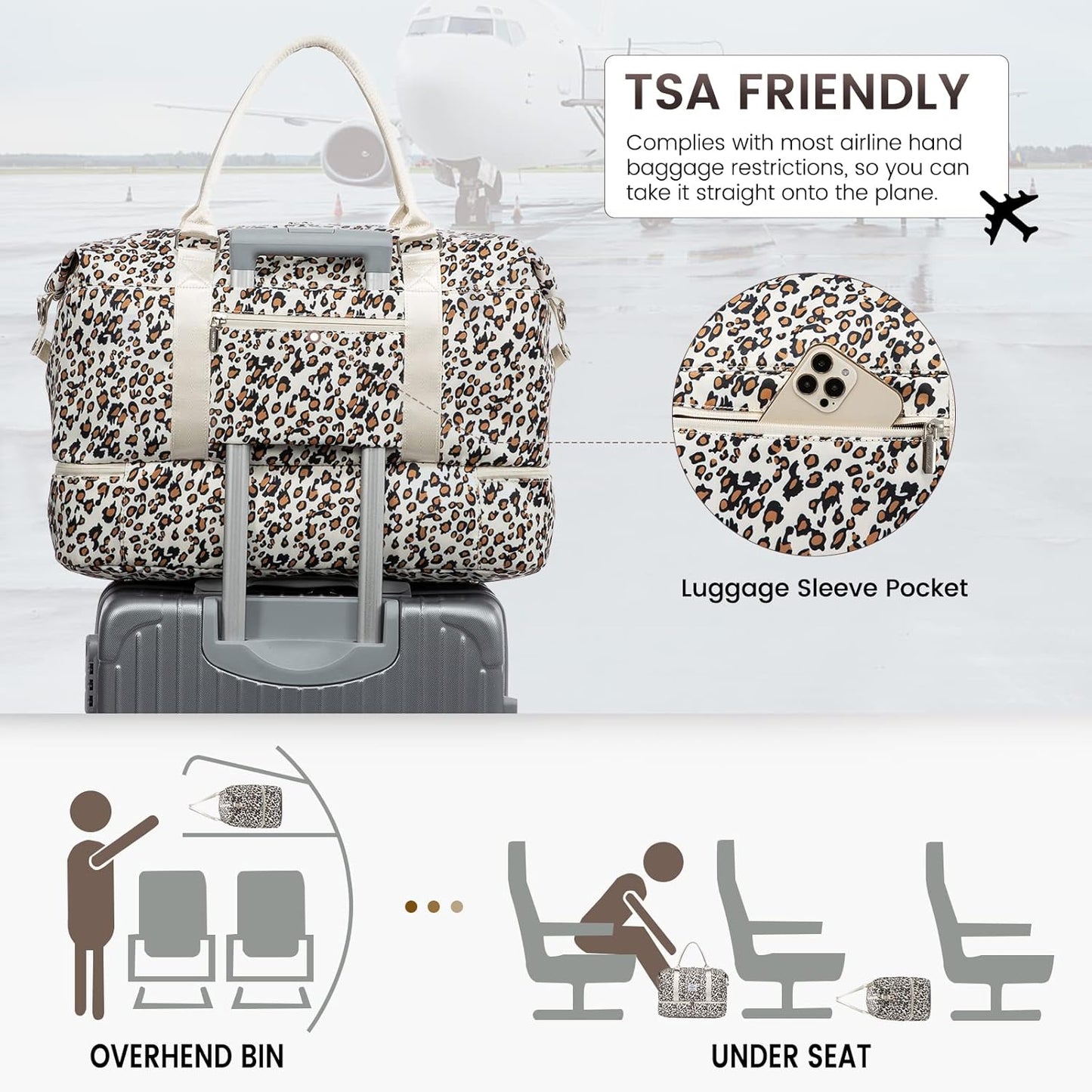 LOVEVOOK Travel Duffle Bag,Weekender Bags for Women with Shoe Compartment，Carry on Overnight Bag with Toiletry Bag,Gym Duffel Bag with Wet Pocket, Hospital Bags for Labor and Delivery