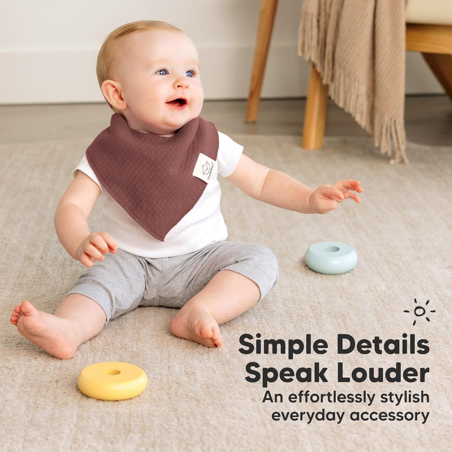 KeaBabies 8-Pack Bandana Bibs for Baby Girls, Boys - Organic Cotton Baby Bibs for Drooling & Teething Newborn, Toddler, Infant 0-36 Months, Extra Soft, Absorbent Cloth with Snaps (Rosewood)