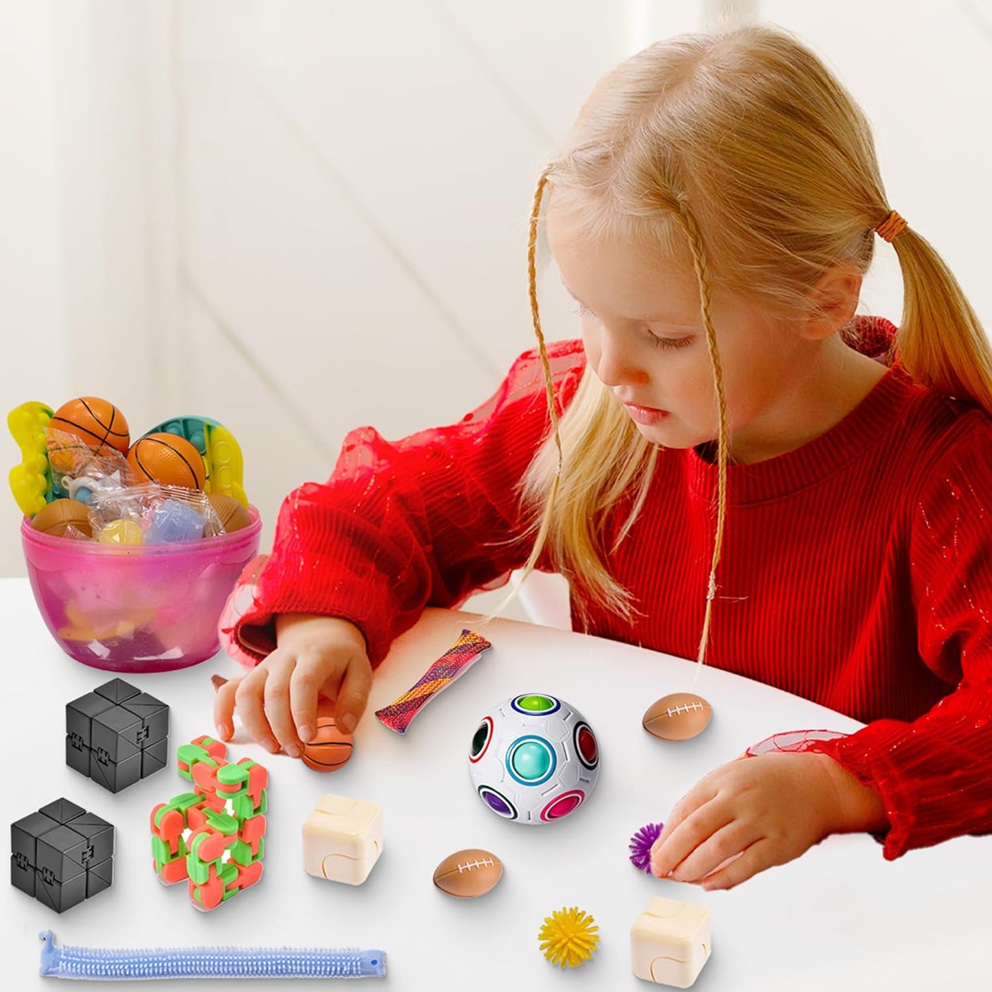 Ganowo Jumbo Easter Eggs Prefilled with 30pcs Fidget Toys,Easter egg Fillers,Basket Stuffers,Classroom Gifts, Egg Hunt Kids Toddler Boys Gifts Party Favors