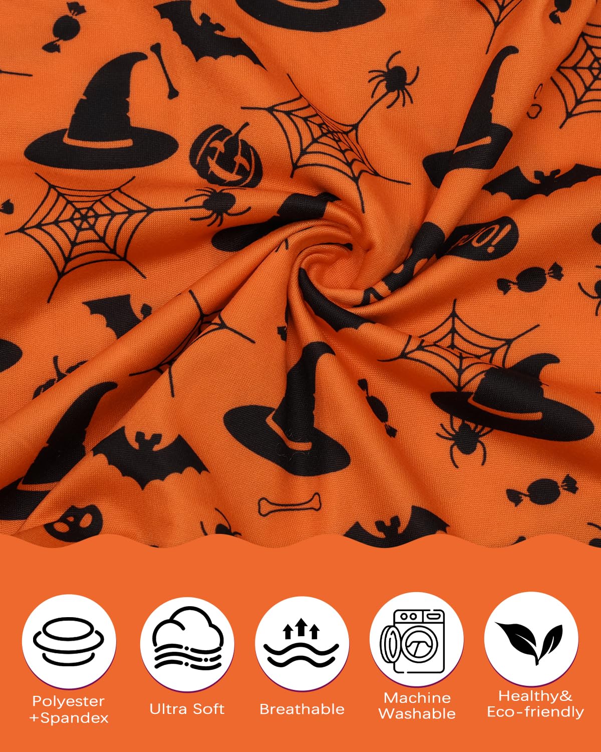 ALVABABY Toddler Pillowcases Stretchy Soft Kids Pillow Cover 2 Pack Fit 13"x 18" or 12"x16" Envelope for Girl Boy Sleepy Travel Halloween 2TPE34A