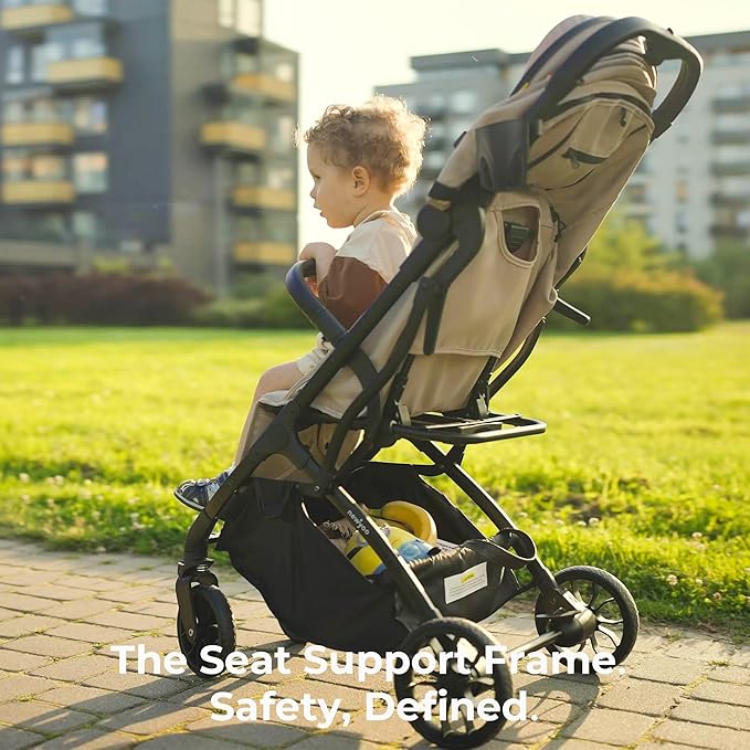 newyoo GlideTow TR18M Lightweight Travel Stroller for Toddlers, Compact Foldable Baby/Infant Stroller with Luggage Handle & Cup Holder, One-Hand Easy Fold, Lay-Flat Seat, Black