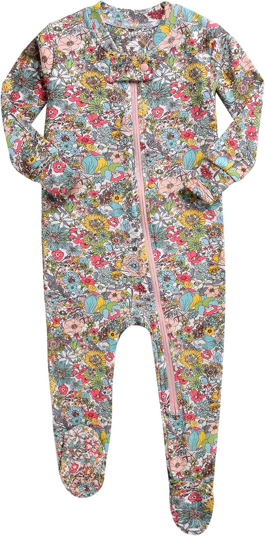VAENAIT BABY Infant Toddler Boys Girls Footed One-Piece Sleep and Play Premium Modal Pajamas 1-2 Pieces