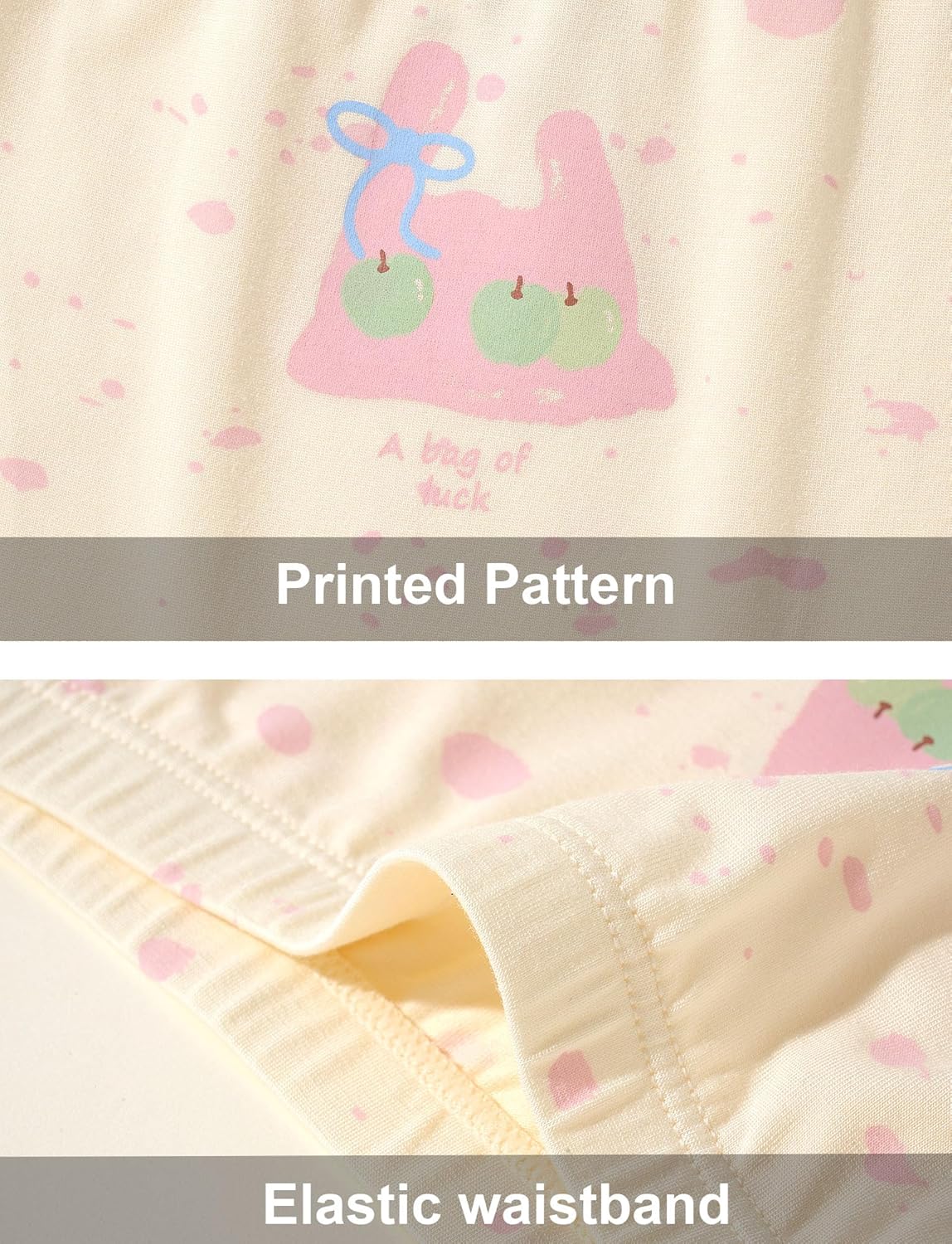 SEAUR Girls' Seamless Underwear 4-Pack Soft Breathable Ice Silk Boyshorts Panties Cute Prints Boxer Briefs for 6-16 Years