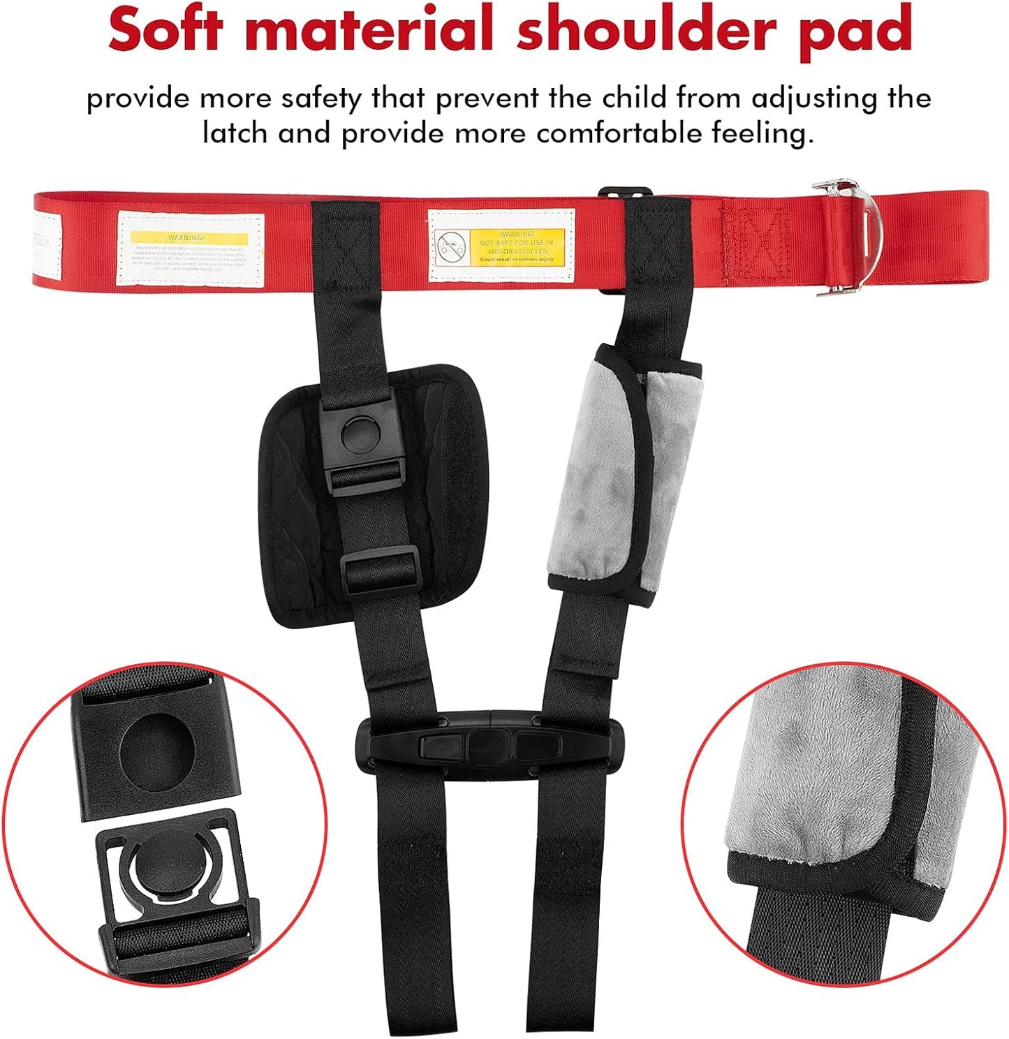 Airplane Harness for Toddlers with Soft Shoulder Pad Child Airplane Safety Travel Harness for Kids Baby Travel Essentials for Flying with Toddler Must Haves Toddler Plane Essentials