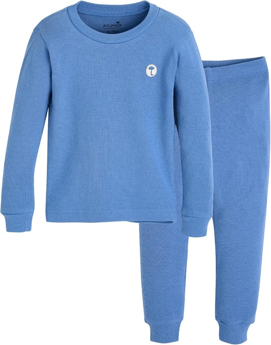 moimoln Pajamas Set 6M-5Y Solid Ribbed Unisex Baby & Toddler, Soft Viscose, Snug-Fit, Everyday Sleepwear