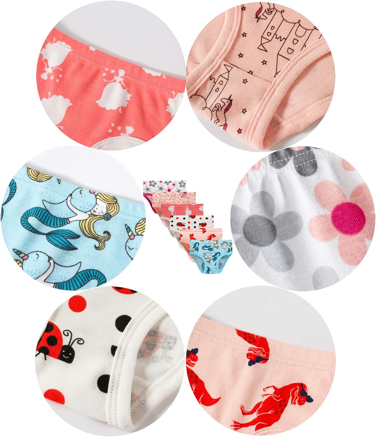 Barara King Little Girls' Soft Cotton Underwear Toddler Undies Kids panties