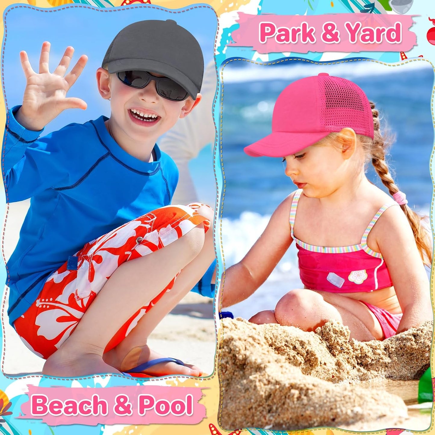 qikqik Baby Baseball Cap Toddler Baseball Hat with Mesh Infant Sun Hat UPF 50+ Baby Ball Cap Toddler Girl Hats Kids Hat Boys