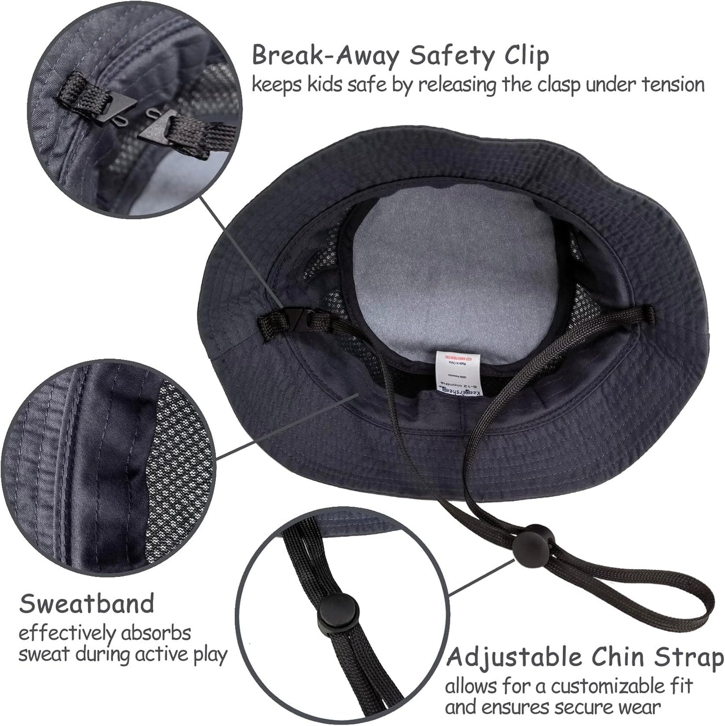 Keepersheep Baby Baseball Cap Infant Sun Hat, Cotton Knit with Soft Brim, Adjustable Soft Newborn Toddler Cap