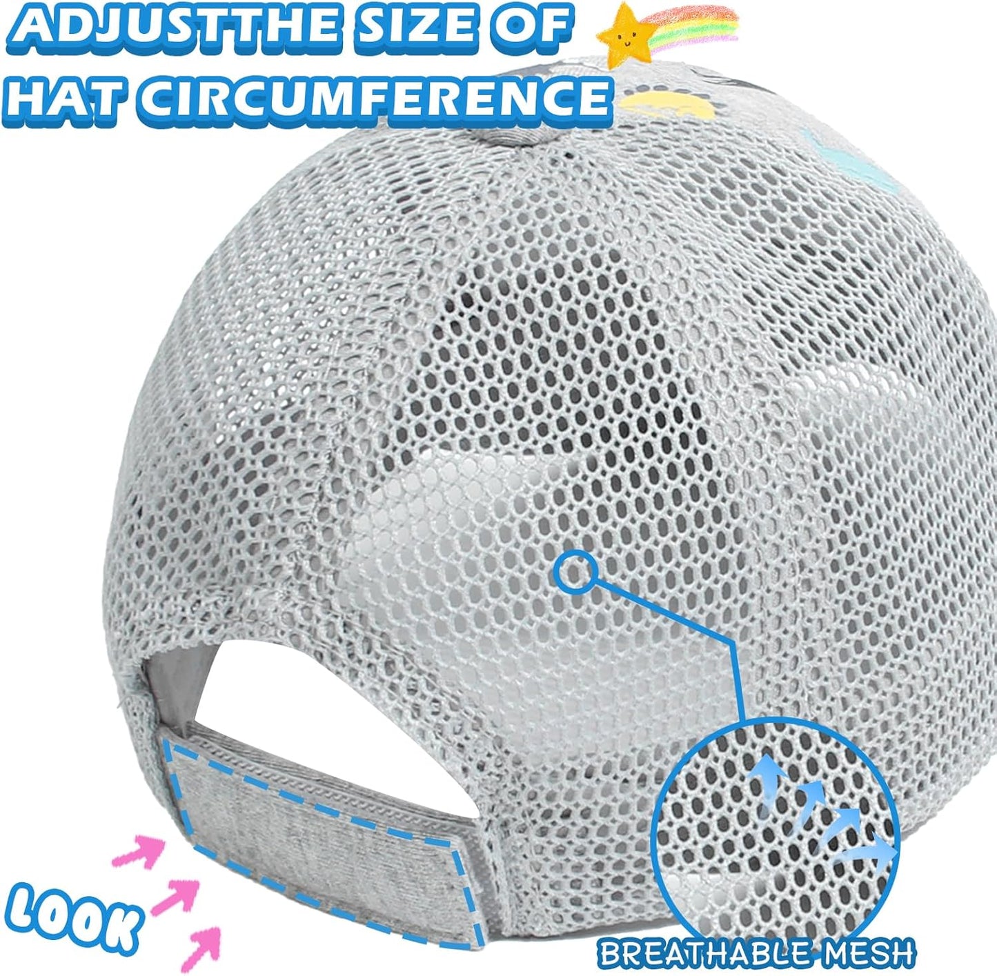 Duoyeree Toddler Baseball Cap Baby Cap Sun hat Print Dinosaur Pattern and Solid Color hat Kids boy Girl Age 0-8t