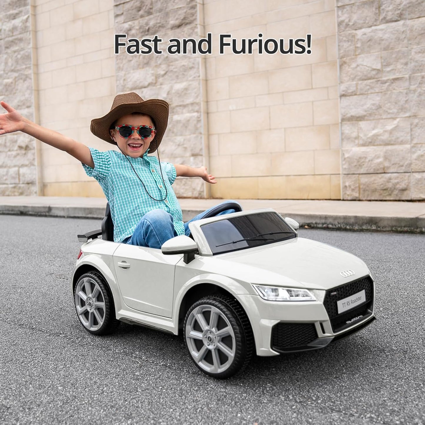 Electric Car for Kids, Licensed Audi 6V Kids Ride on Car Toy for Toddlers with Remote - White