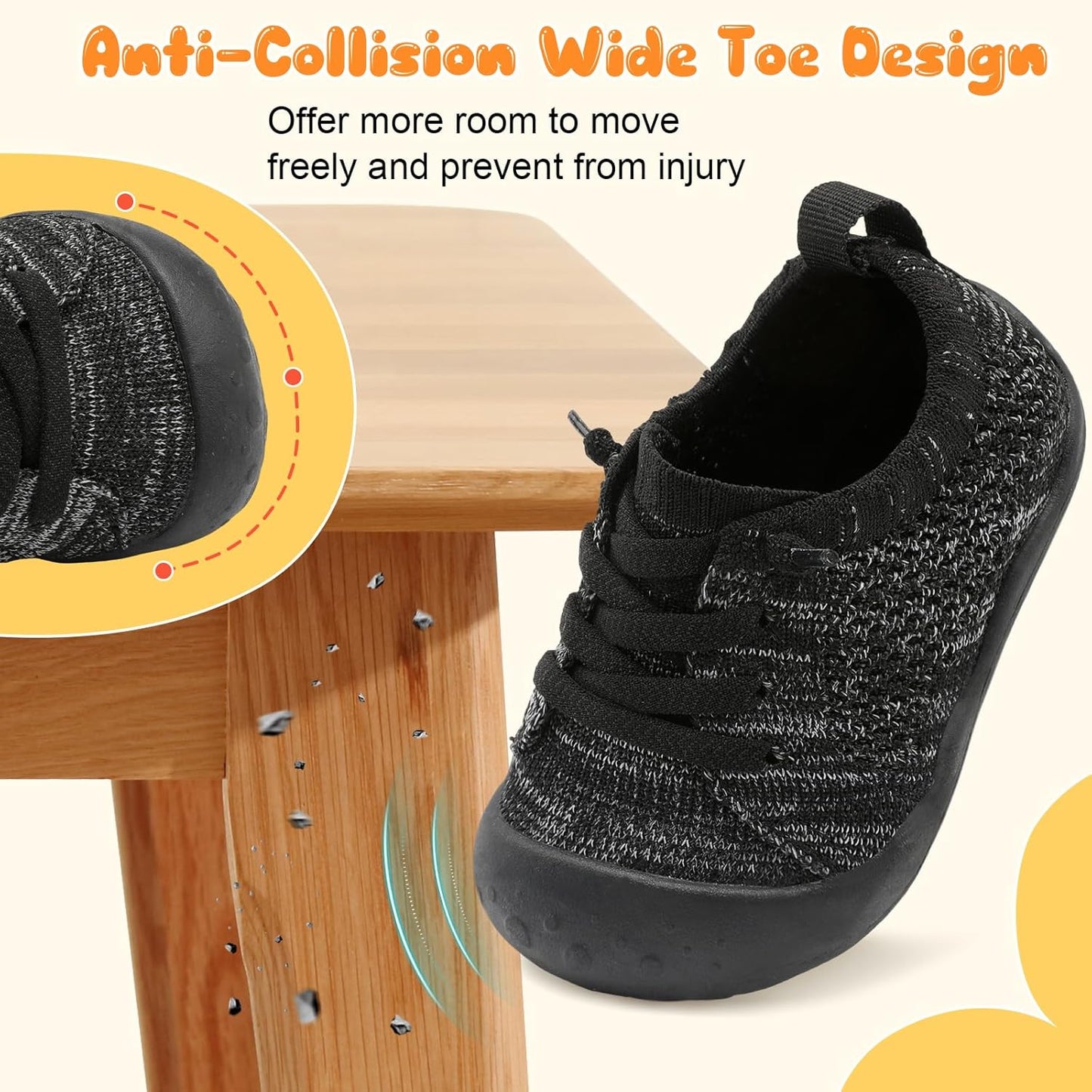 JIASUQI Baby Shoes for Toddler Boys Girls Sneakers Slip on Walking Shoes for Babies