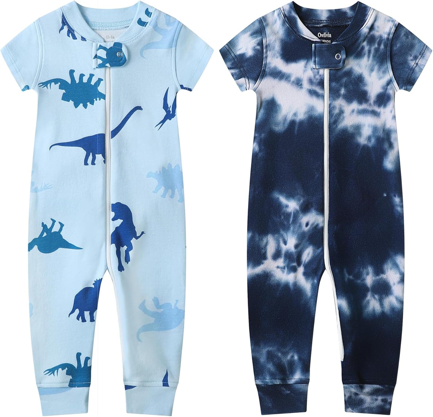 Owlivia Baby Boy Romper, Unisex Short-sleeve Summer Outfit, 100% Organic Cotton Girl One-Piece Jumpsuit