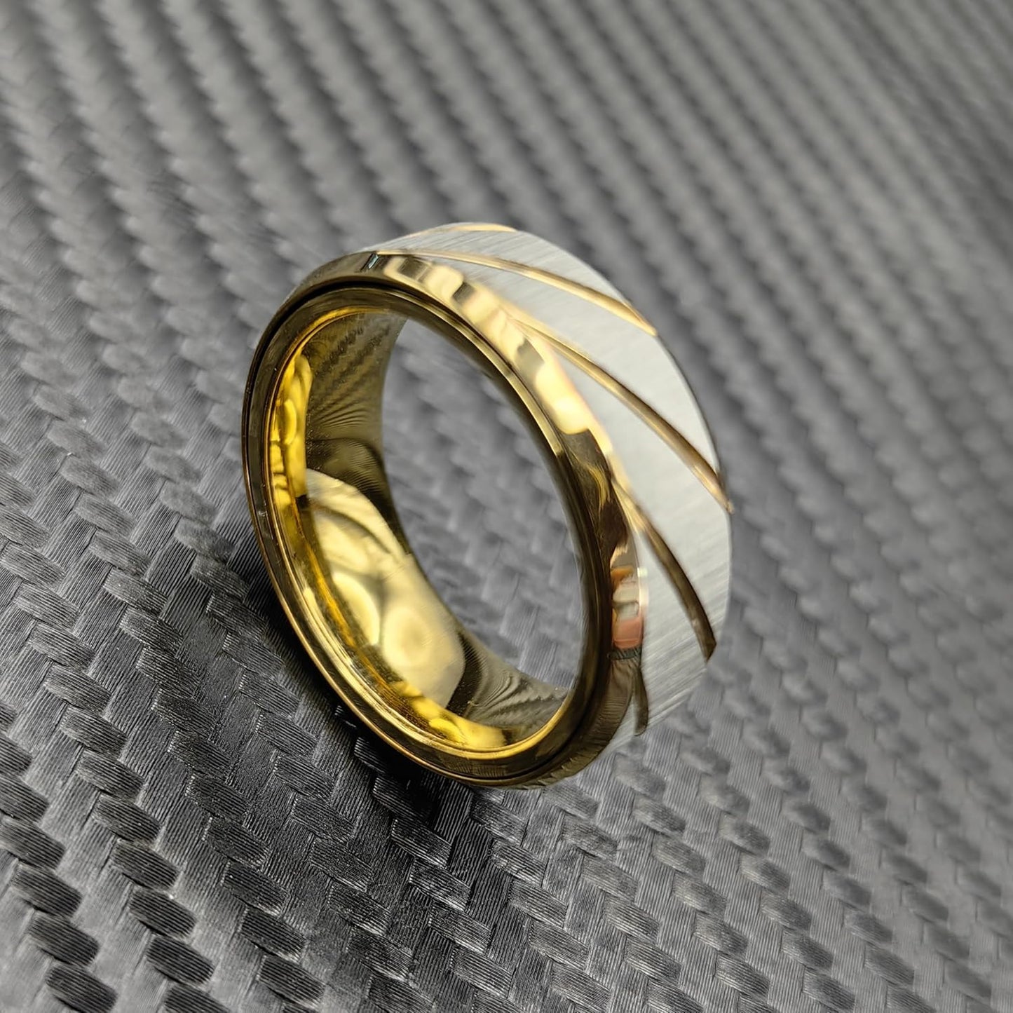 EDC Fidget Slider Fidget Toy Adult Stress Relief Metal Ratchet Ring Jewelry ADHD Recreational Fidget Toy Tactile Coin (Golden, 14)