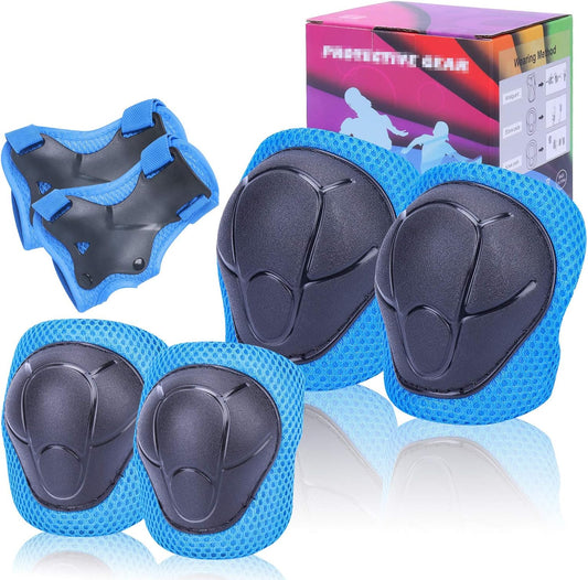Kids Protective Gear Set SHENMOREN Knee Pads for Kids 3-10 Years Toddler Knee and Elbow Pads with Wrist Guards 3 in 1 for Skating Cycling Bike Rollerblading Scooter