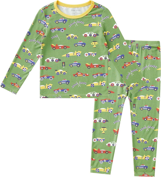 pureborn Baby Viscose From Bamboo Pajamas Set Pjs - Kids Toddler Girl Snug Fit Viscose Sleepwear 2pcs 18M-8Y
