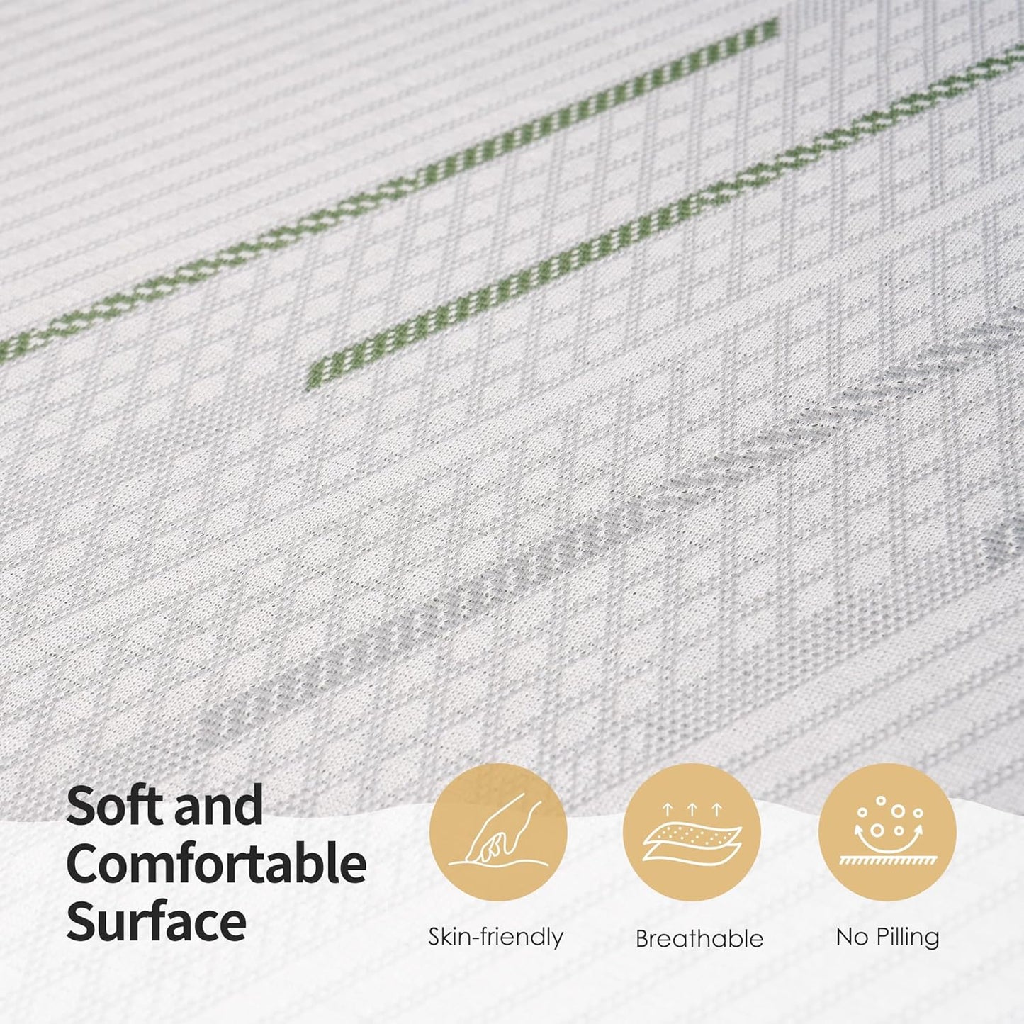 4 Inch Gel Memory Foam Sofa Mattress Cushion Full Size - Ultra Soft Removable Cover, Non-Slip Bottom, Supportive Seat Pad for Living Room, Bed, Dorm