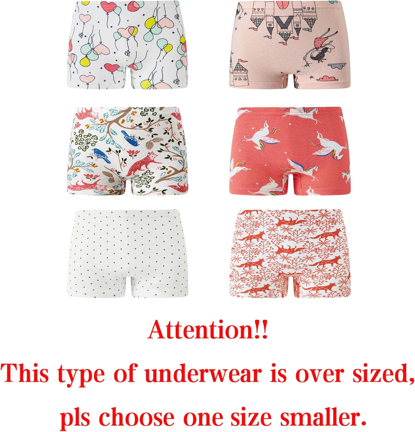 KikizYe Little Girls Boyshort Panties Big Kids Soft Cotton Underwear