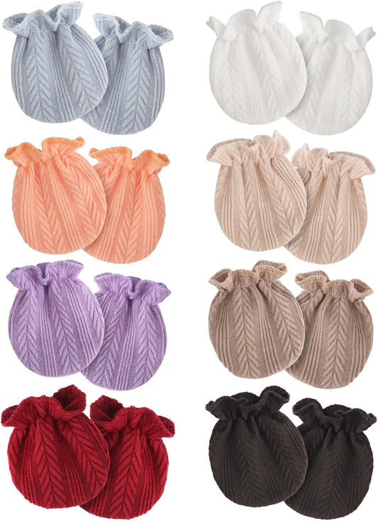 Newborn Baby Mittens No Scratch Cotton Elastic Wrist Gloves Infant Toddler Mittens for Baby Boy Girl 0-6 Months