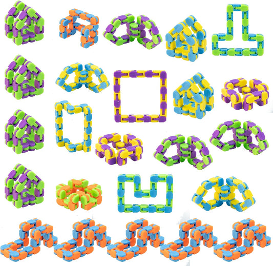 Ganowo 24 Pack Wacky Tracks - Snap Click Fidget Toys for Kids Adults