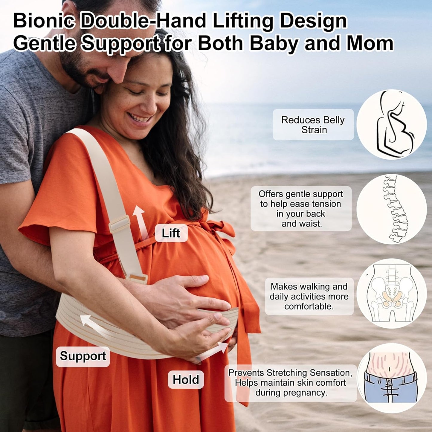 Pregnancy Belly Band, Belly Band with Adjustable Straps, Belly Band for Pregnant Women, Maternity Belt