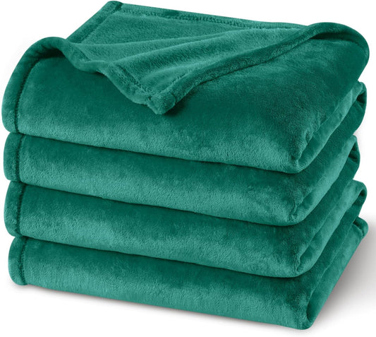 PHF Ultra Soft Fleece Blanket Twin Size, No Shed No Pilling Luxury Plush Cozy 300GSM Lightweight Blanket for Bed, Couch, Chair, Sofa Suitable for All Season, 66" x 90", Teal Green