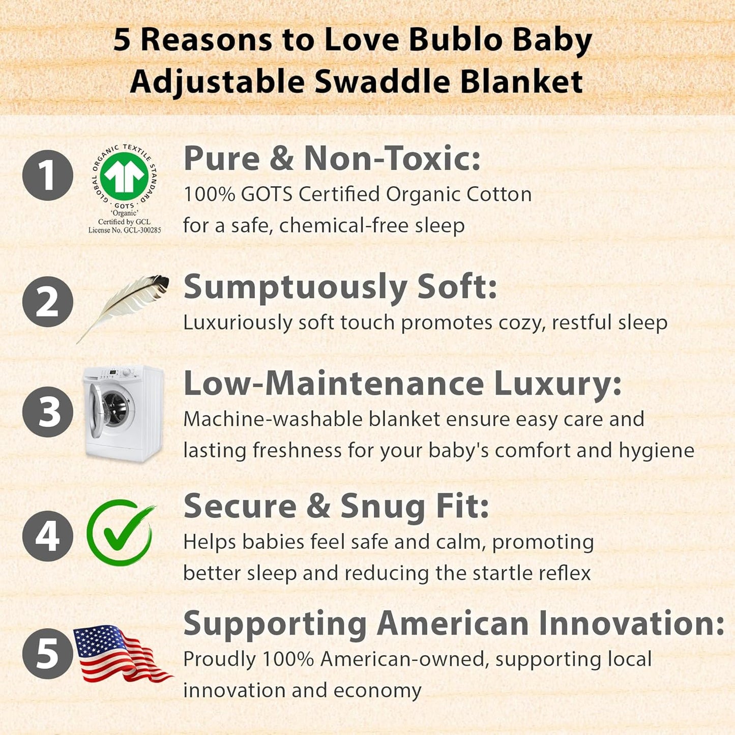 Bublo Baby Organic Preemie Swaddles 4-7 lbs - 3-Pack Premature Babies Swaddle Sleep Sack - Premature Infant Sleeping Sack - Easy Adjustable Baby Swaddle Blanket Wrap Boy Girl (Solid Grey)